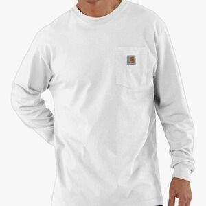 Carhartt Men's White Long Sleeve Shirt
